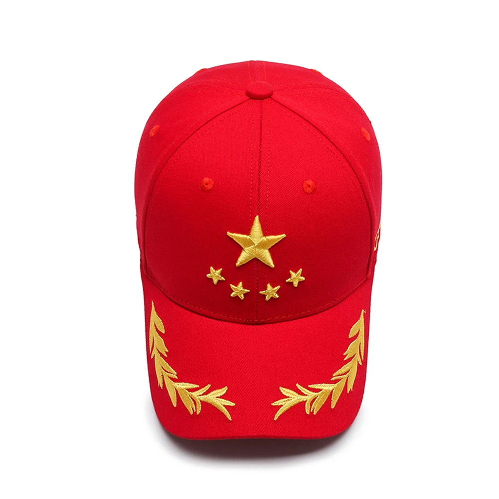 Rdeča Zvezda 3D Vezenje Kitajska Moške Baseball Kapa s šcitnikom Ženske Poletne Kape vrnitev žoge Skp Bombaž Retro Skp Moški Plaži Headdress 2