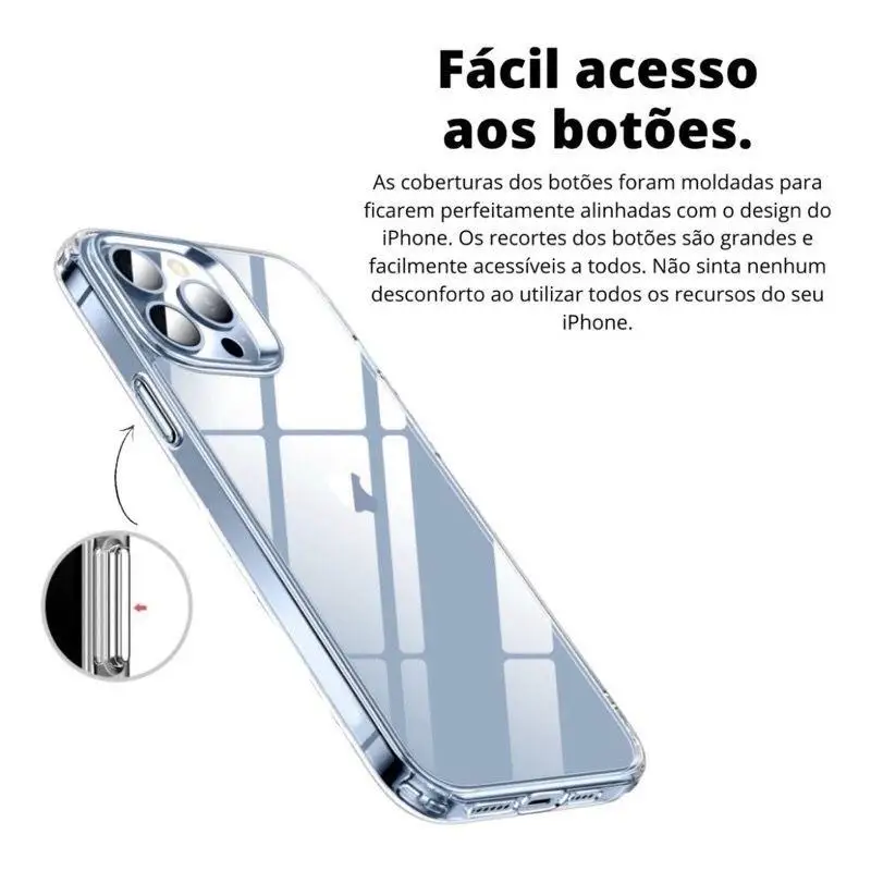 Capa transparente TPU acrílica anti impacto par iPhone 2