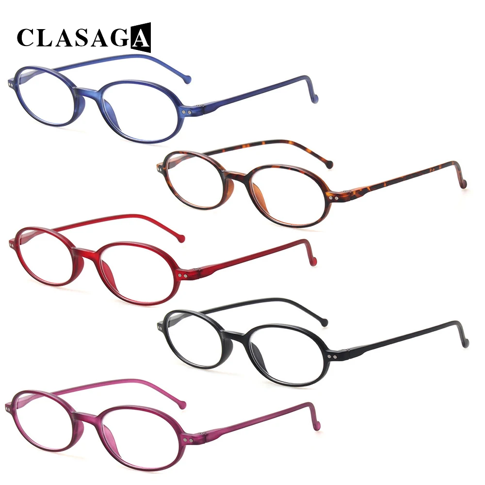 CLASAGA Obravnavi Očala Spomladanski Tečaj Ovalne Plastični Okvir z Okrasnim Očala Moških in Žensk HD Recept Bralec Očala 0~600 3