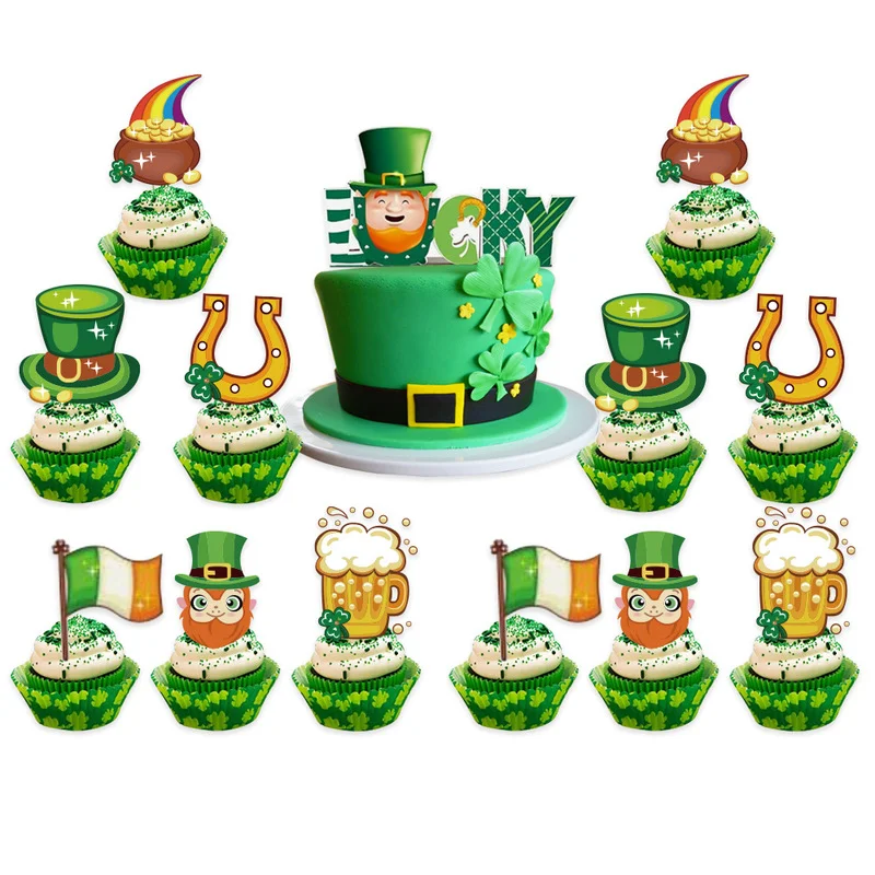 Vesel St Patricks Day Okraski Srečo, Zelena Clovers Latex Baloni Torto Pokrivalo Irski Dan Stranka Dekor Baby Tuš Odlikovanja 4