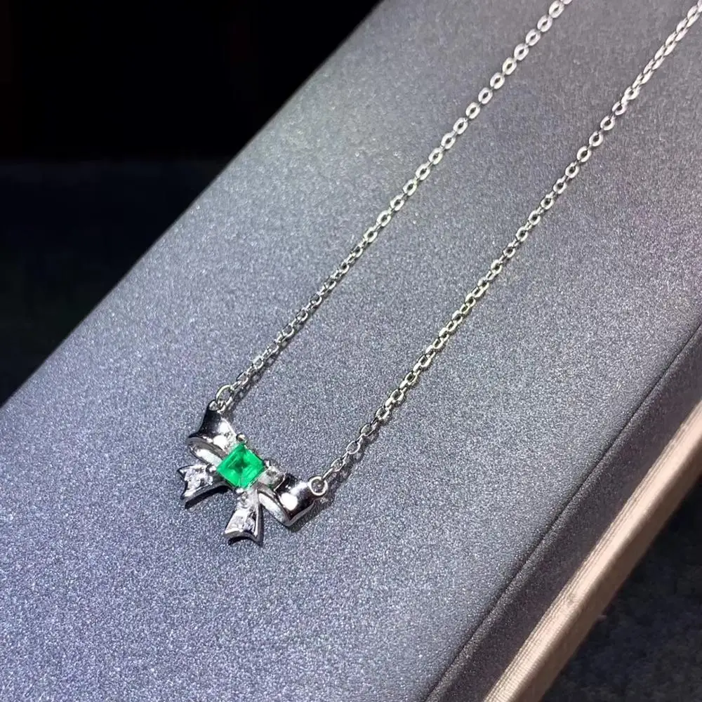 Metulj slog naravno zelena, smaragdna ogrlica za ženske s srebrno dobro cut vroče prodajo darilo stranka obletnico prisoten 4