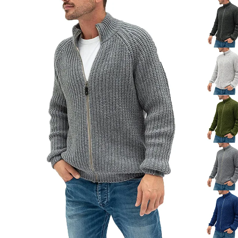 Jeseni, Pozimi 2022 pulover jopico Moške Evropski in Ameriški barva zadrgo visok ovratnik plesti plašč velikosti oblačila za moške 4