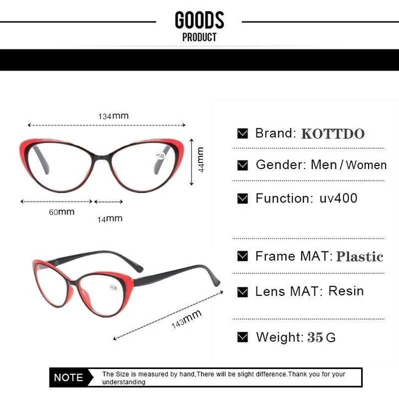 Moda Cat Eye Glasses Ženske Obravnavi Očala Moških Prilagodljiv Ultralahkih Jasno, Daljnovidnost Povečevalno Presbyopia Očala Black +200 4