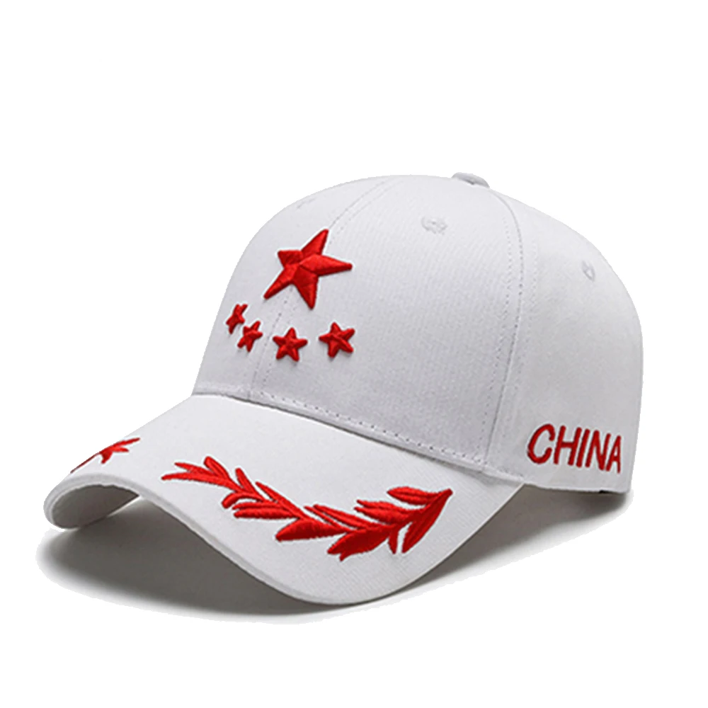 Rdeča Zvezda 3D Vezenje Kitajska Moške Baseball Kapa s šcitnikom Ženske Poletne Kape vrnitev žoge Skp Bombaž Retro Skp Moški Plaži Headdress 4