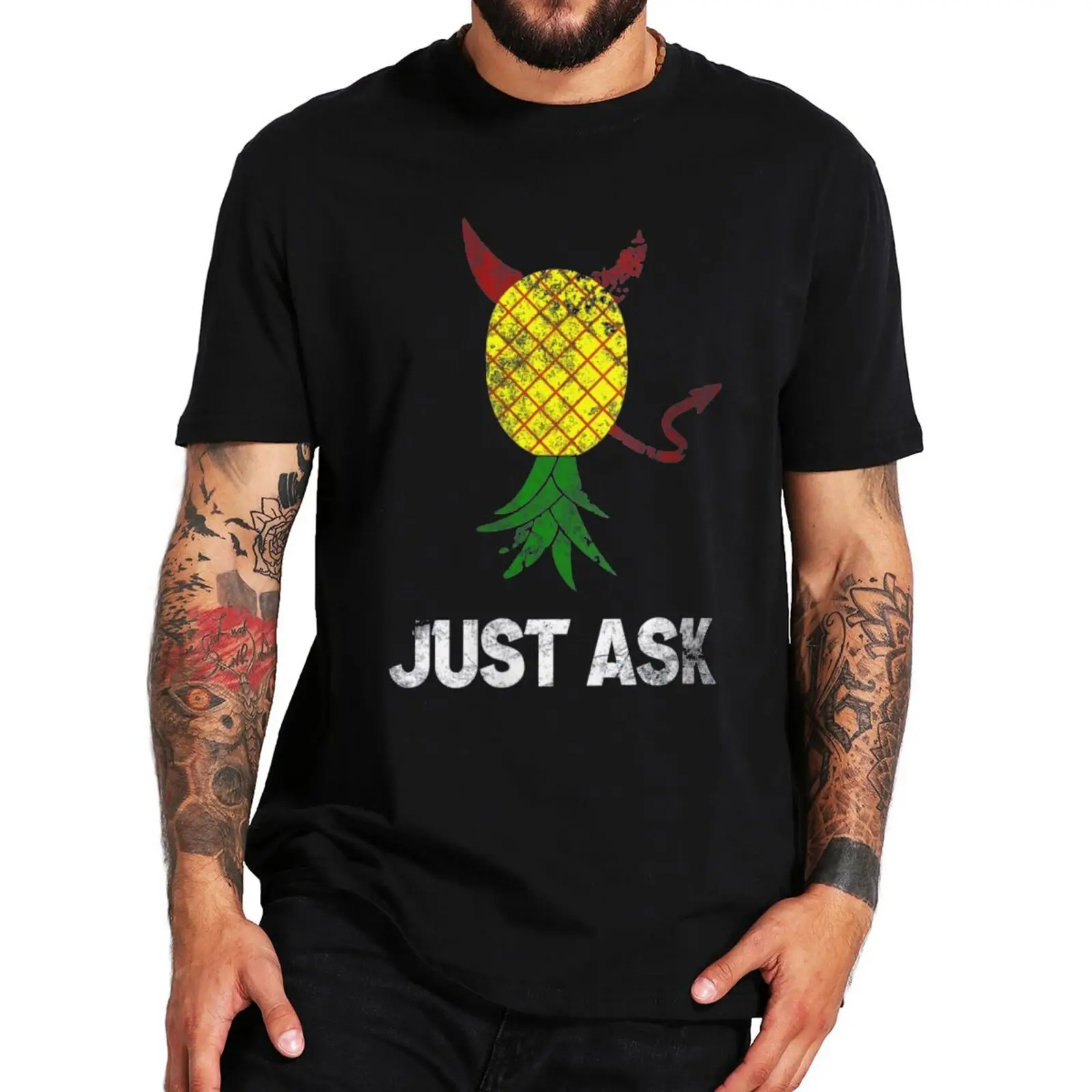 Ananas Upside Down, Vprašajte Smešno Meme T Majica Kratek Rokav Vintage Tshirt Za Moške, Ženske, Bombaž EU Velikost Tee Vrhovi 5