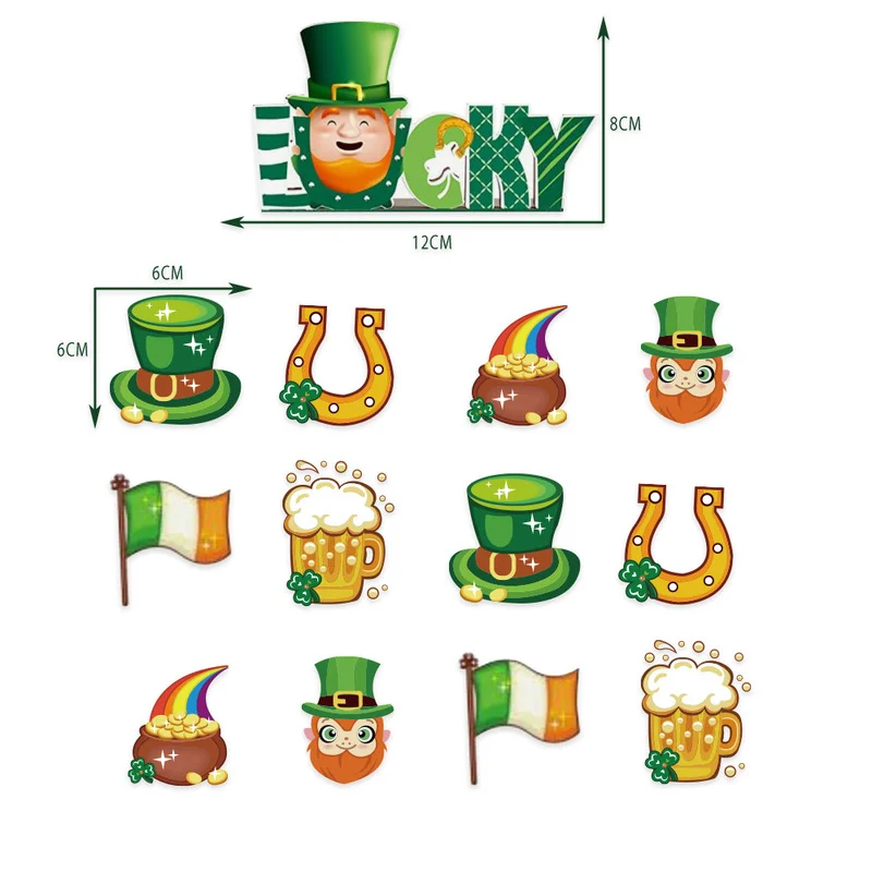 Vesel St Patricks Day Okraski Srečo, Zelena Clovers Latex Baloni Torto Pokrivalo Irski Dan Stranka Dekor Baby Tuš Odlikovanja 5