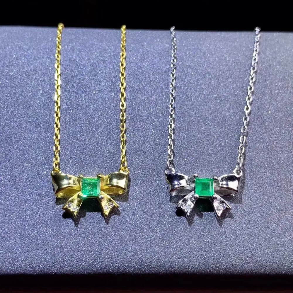 Metulj slog naravno zelena, smaragdna ogrlica za ženske s srebrno dobro cut vroče prodajo darilo stranka obletnico prisoten 5