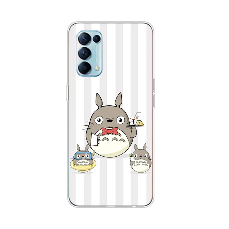 Totoro Živahen Stran Ghibli Za NASPROTNEGA Reno7 SE 6 5 Z F 4G 5G Našli X2 X3 Neo Lite Pro Plus Pregleden Mehko Telefon Primeru Coque 5